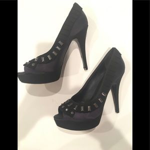 TORY BURCH Studded Peep Toe Heels